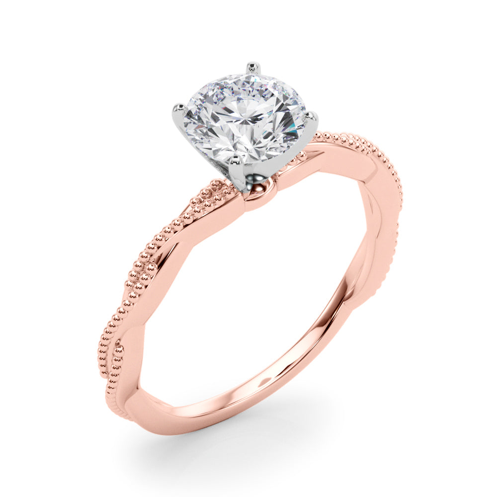 Twist Milgrain Diamond Engagement Ring