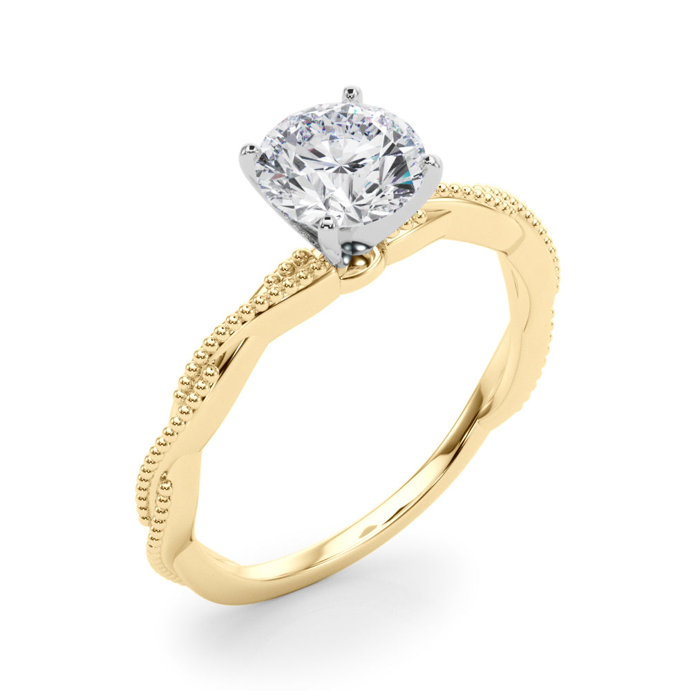 Twist Milgrain Diamond Engagement Ring