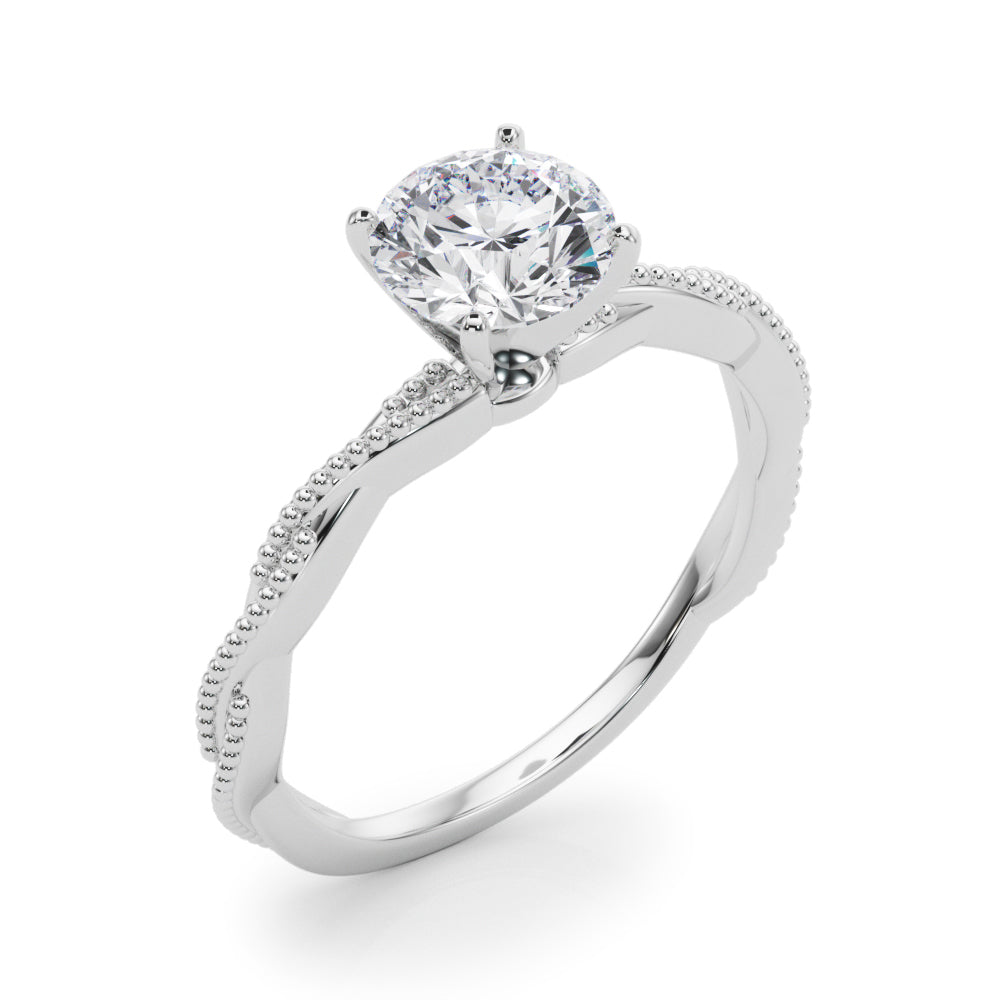Twist Milgrain Diamond Engagement Ring