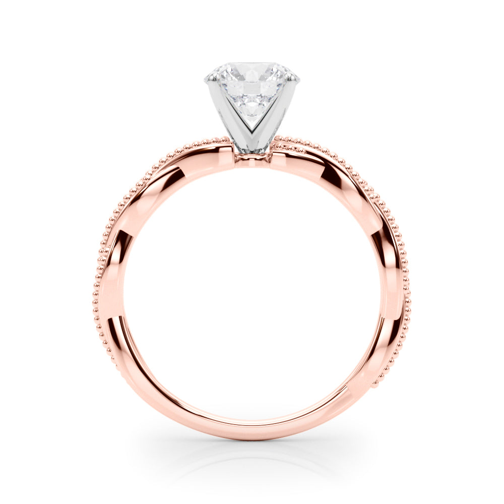 Twist Milgrain Diamond Engagement Ring