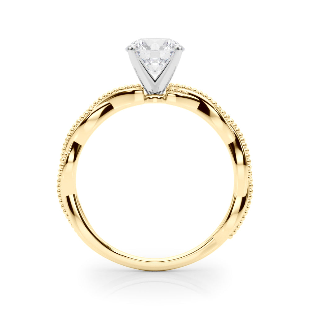 Twist Milgrain Diamond Engagement Ring