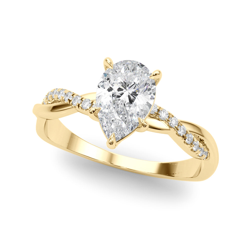 Petite Twist Diamond Engagement Ring
