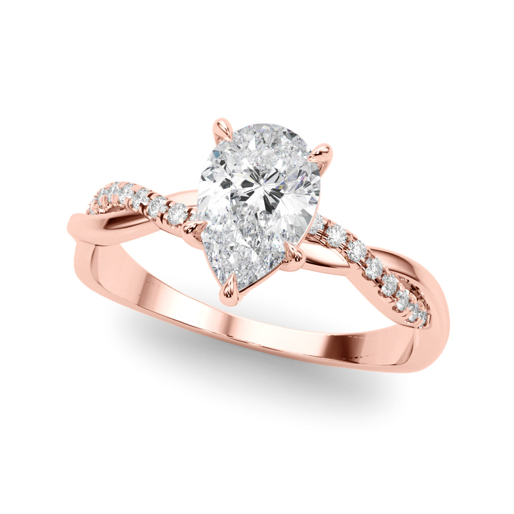 Petite Twist Diamond Engagement Ring