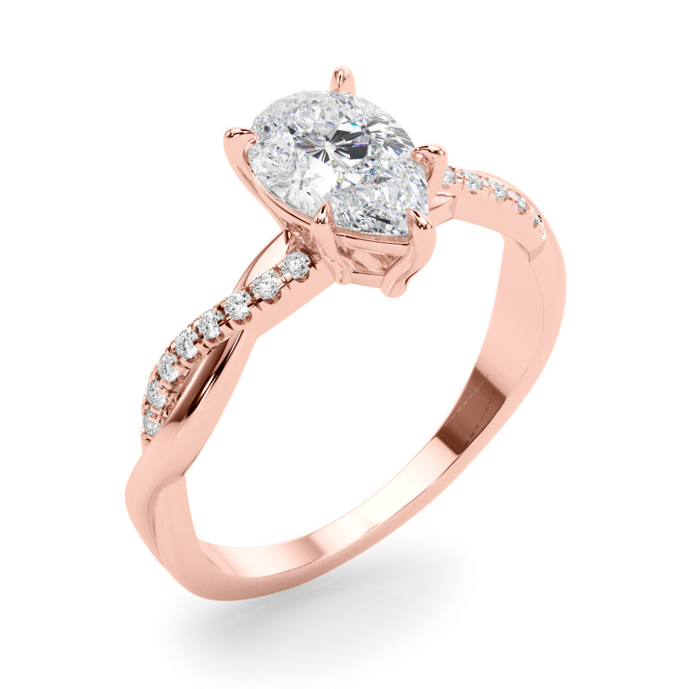 Petite Twist Diamond Engagement Ring