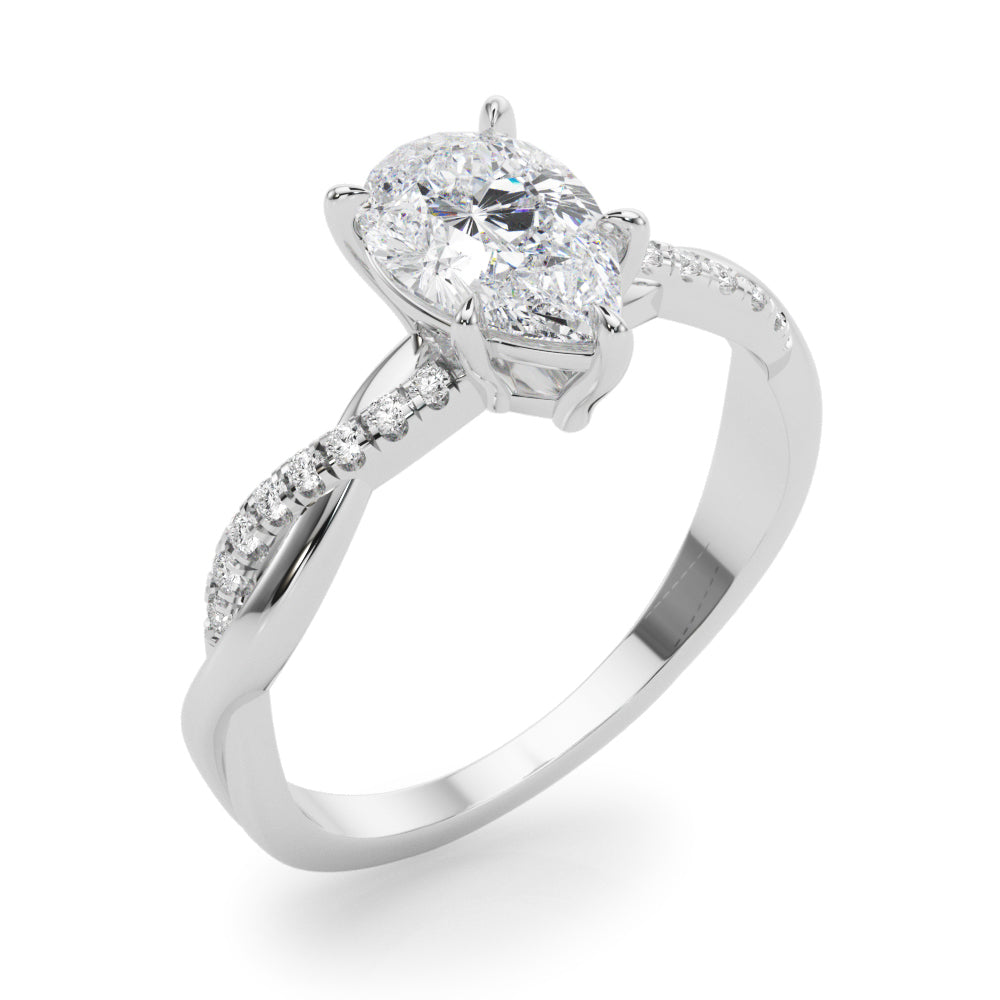 Petite Twist Diamond Engagement Ring