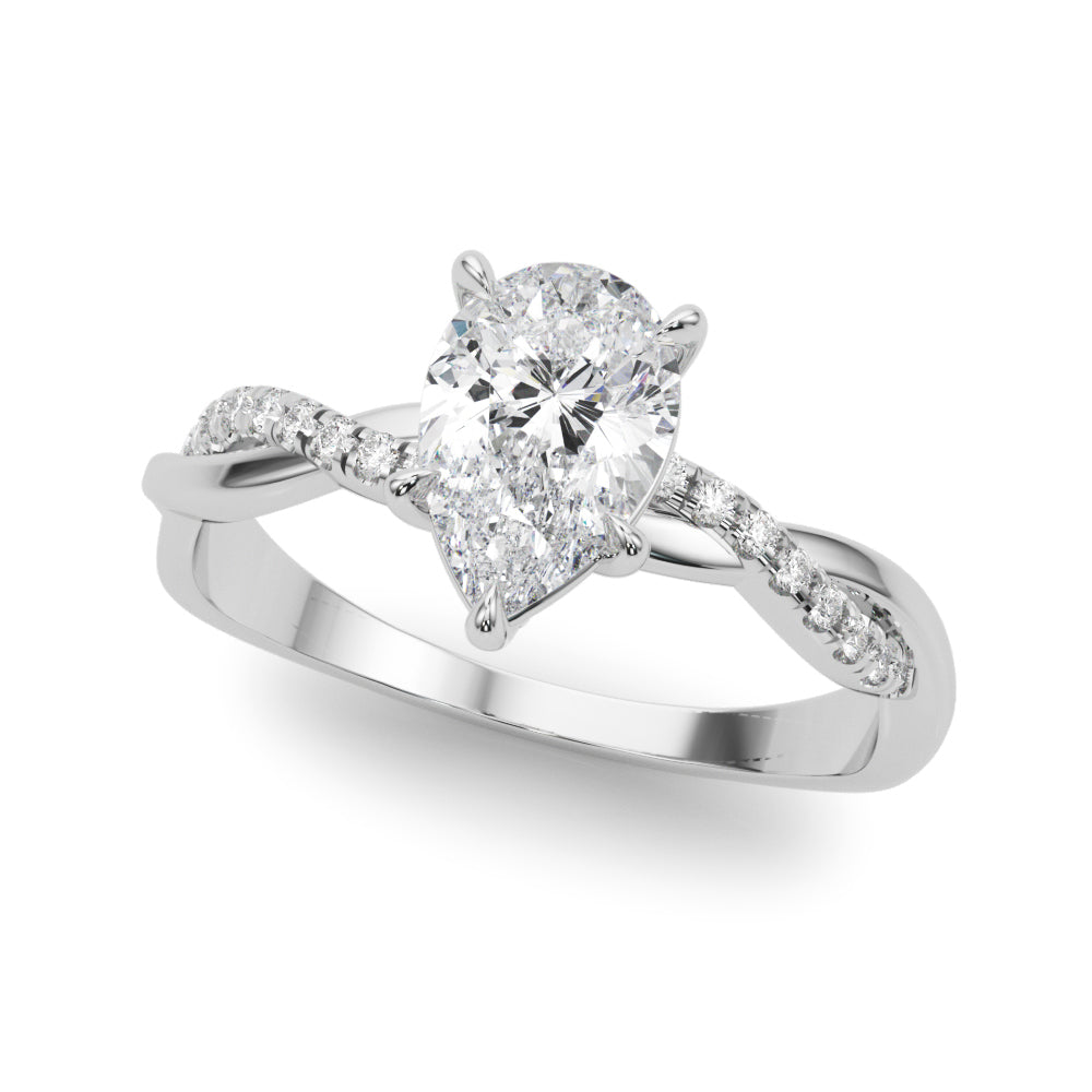 Petite Twist Diamond Engagement Ring
