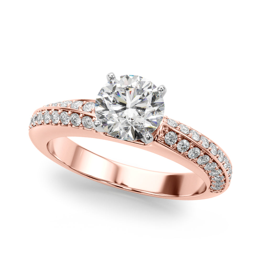 Channel-Set and Pavé Diamond Engagement Ring (3/8 ct. tw.)