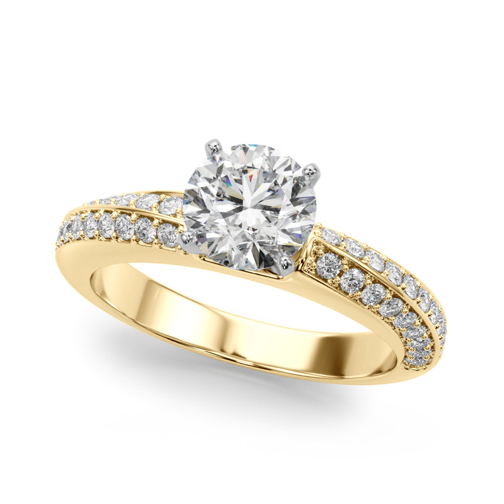 Channel-Set and Pavé Diamond Engagement Ring (3/8 ct. tw.)