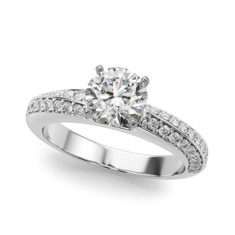 Channel-Set and Pavé Diamond Engagement Ring (3/8 ct. tw.)