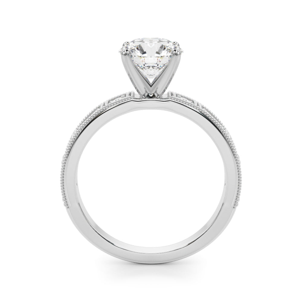 Vintage Milgrain Baguette and Round Diamond Engagement Ring (1/2 ct. tw.)