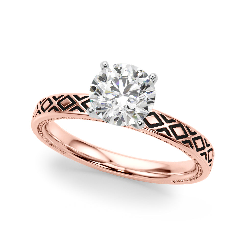 Classic Engraved Solitaire Engagement Ring