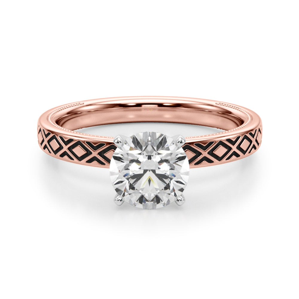 Classic Engraved Solitaire Engagement Ring