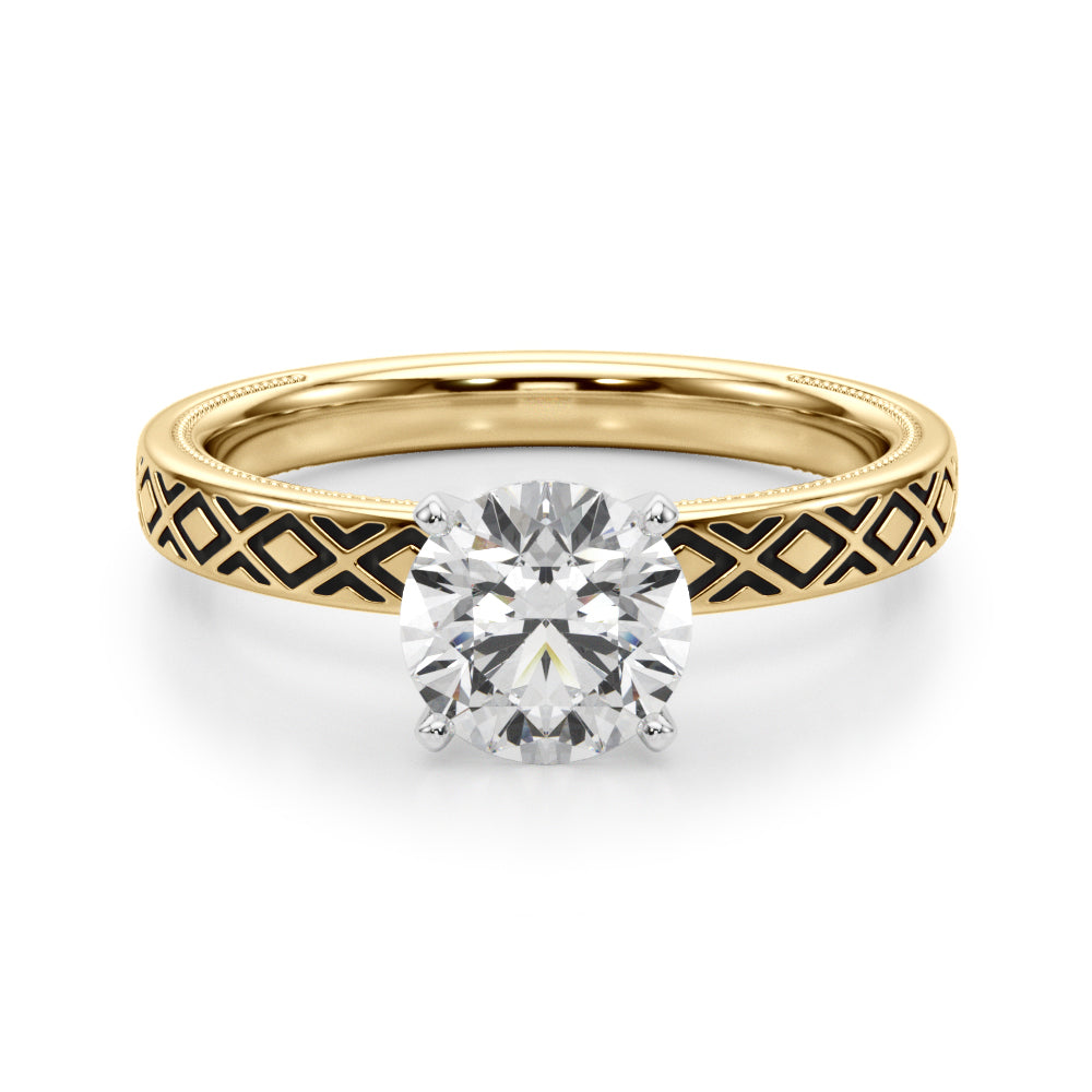 Classic Engraved Solitaire Engagement Ring