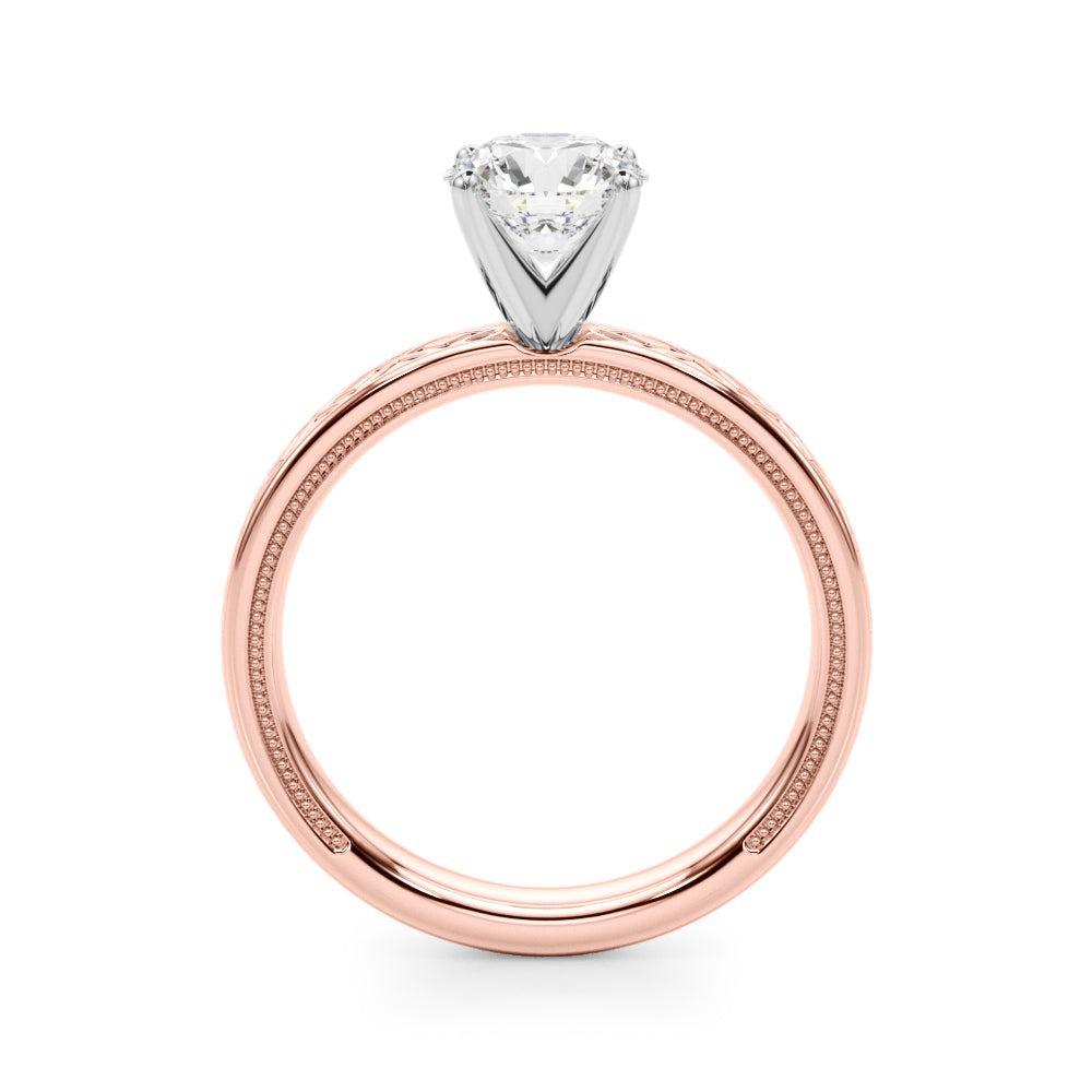 Classic Engraved Solitaire Engagement Ring