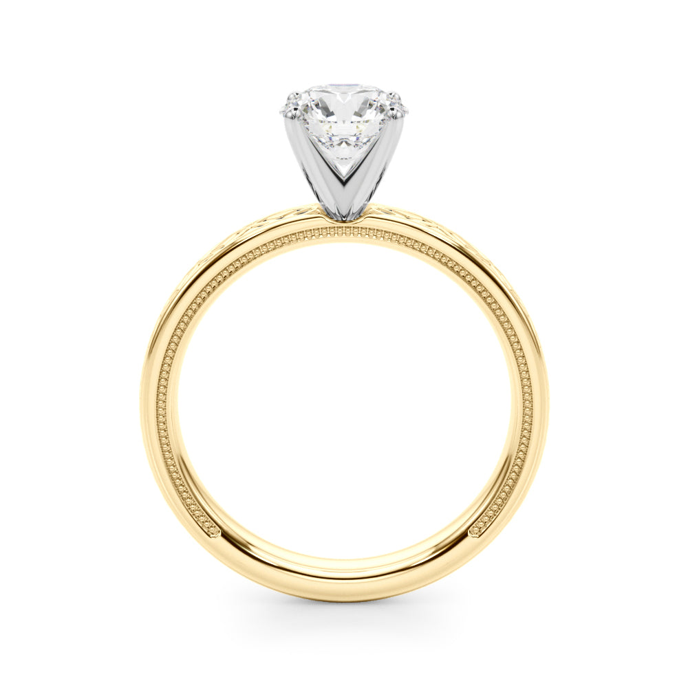 Classic Engraved Solitaire Engagement Ring