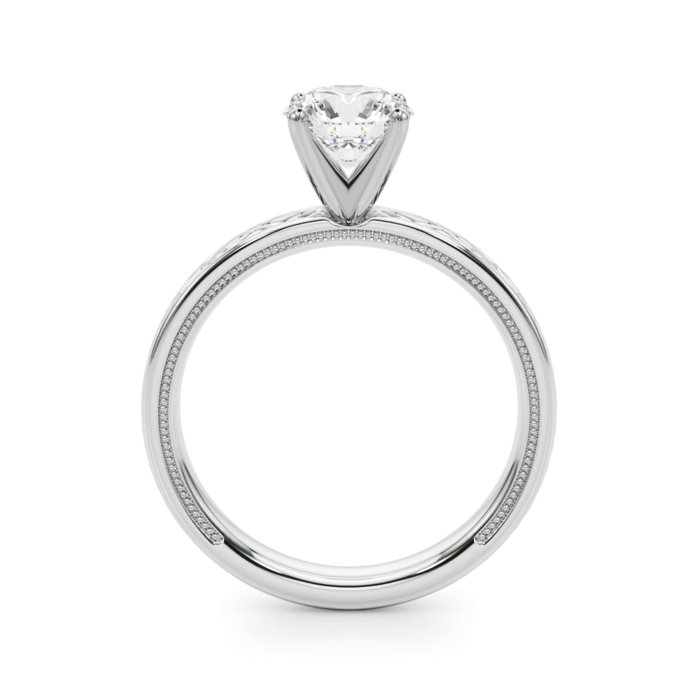 Classic Engraved Solitaire Engagement Ring