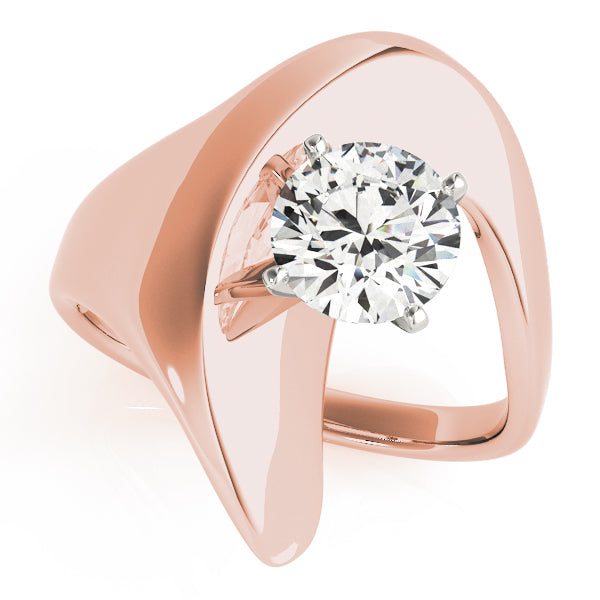 Sculpted Modern Solitaire Diamond Engagement Ring