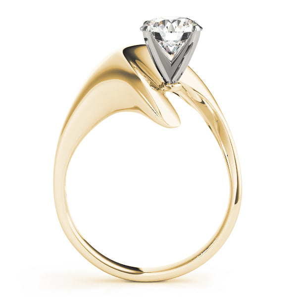 Sculpted Modern Solitaire Diamond Engagement Ring