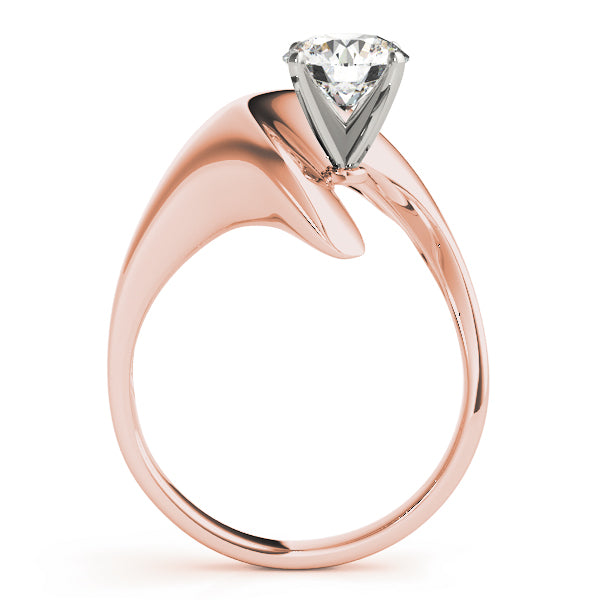 Sculpted Modern Solitaire Diamond Engagement Ring
