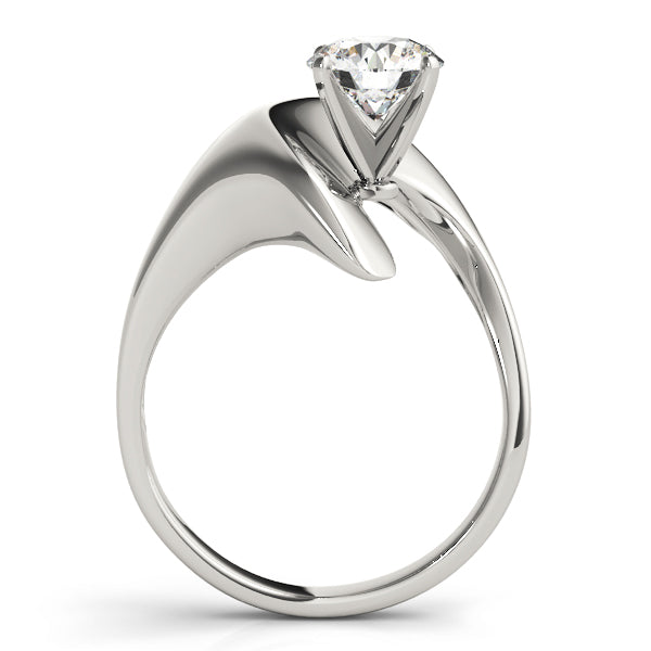 Sculpted Modern Solitaire Diamond Engagement Ring