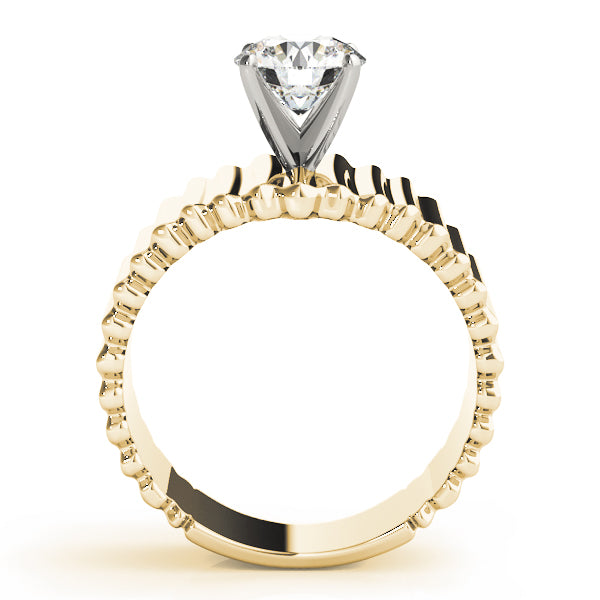 Architectural Ribbed Diamond Engagement Ring