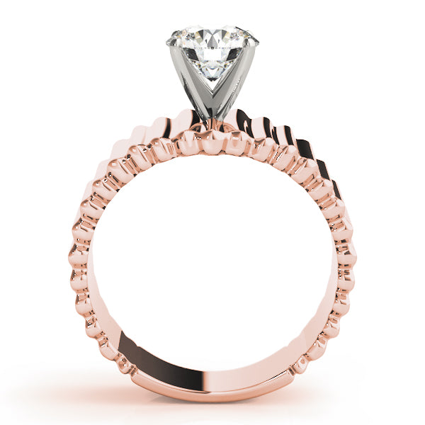 Architectural Ribbed Diamond Engagement Ring