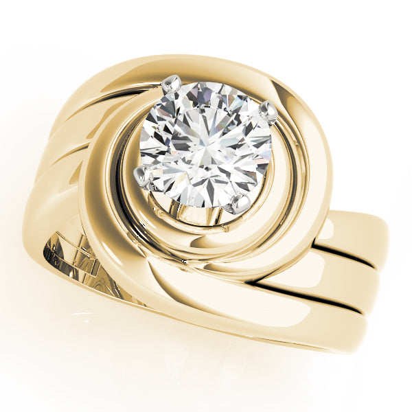 Modern Bezel Twist Solitaire Engagement Ring
