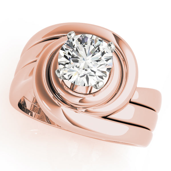 Modern Bezel Twist Solitaire Engagement Ring