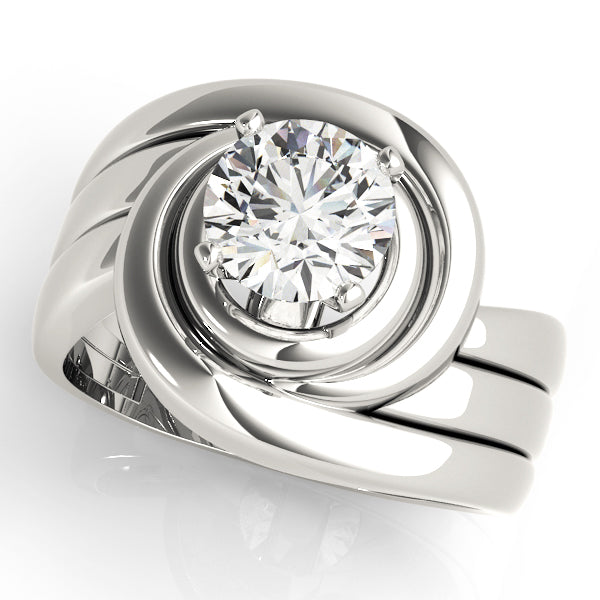 Modern Bezel Twist Solitaire Engagement Ring