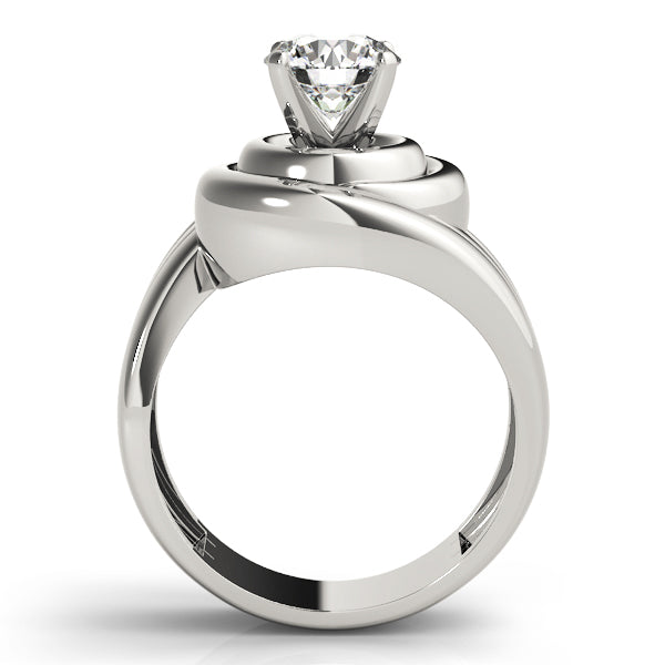Modern Bezel Twist Solitaire Engagement Ring
