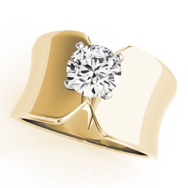 Sculpted Solitaire Diamond Engagement Ring