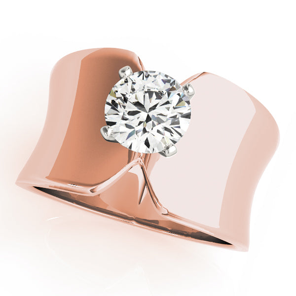 Sculpted Solitaire Diamond Engagement Ring