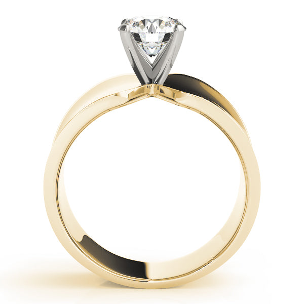 Sculpted Solitaire Diamond Engagement Ring