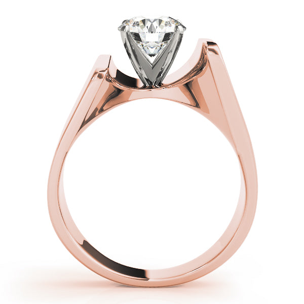 Architectural Modern Solitaire Diamond Engagement Ring