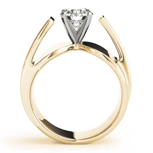 Sculpted Modern Solitaire Diamond Engagement Ring
