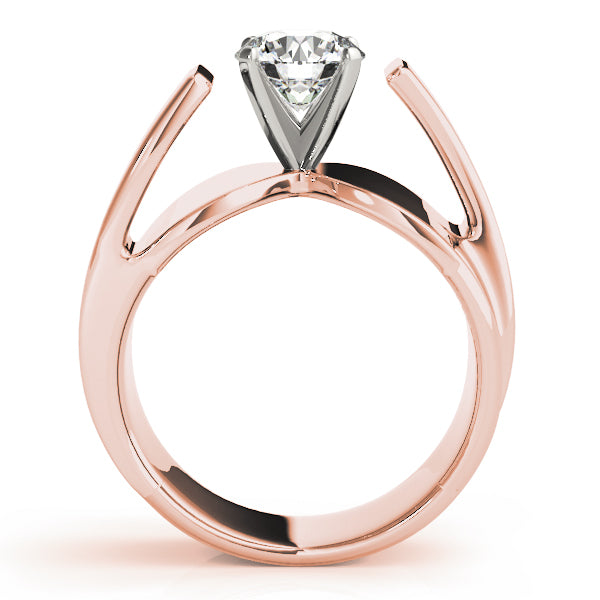 Sculpted Modern Solitaire Diamond Engagement Ring