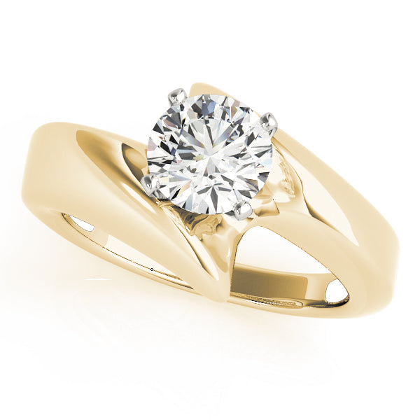 Sculpted Split Shank Solitaire Engagement Ring