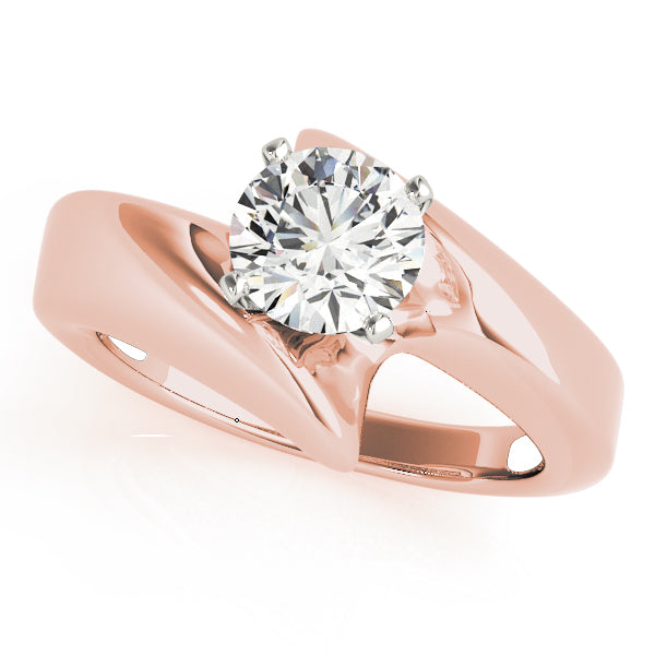 Sculpted Split Shank Solitaire Engagement Ring