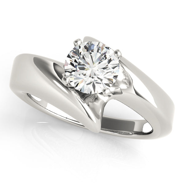 Sculpted Split Shank Solitaire Engagement Ring