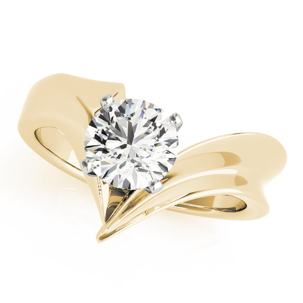 Modern Sculpted Solitaire Engagement Ring