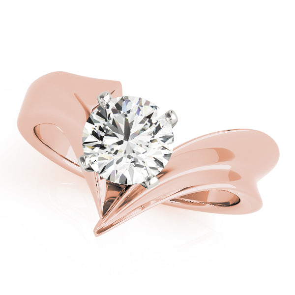 Modern Sculpted Solitaire Engagement Ring