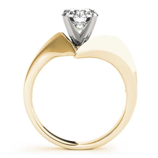 Modern Sculpted Solitaire Engagement Ring