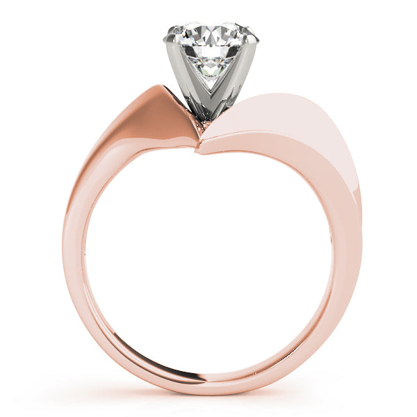 Modern Sculpted Solitaire Engagement Ring