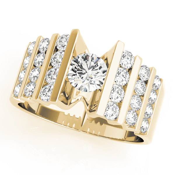Geometric Channel-Set Diamond Engagement Ring (3/4 ct. tw.)