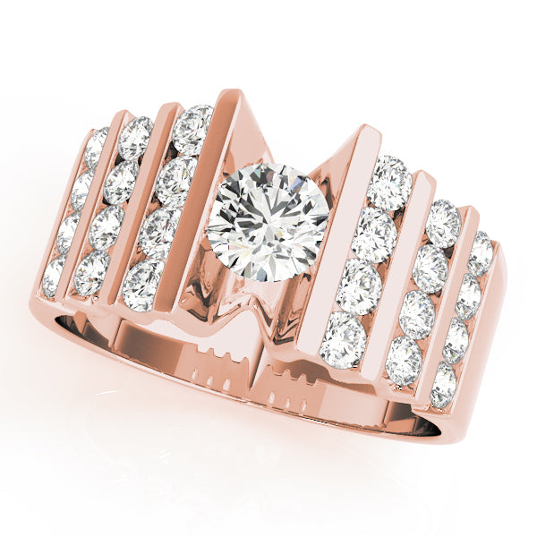 Geometric Channel-Set Diamond Engagement Ring (3/4 ct. tw.)