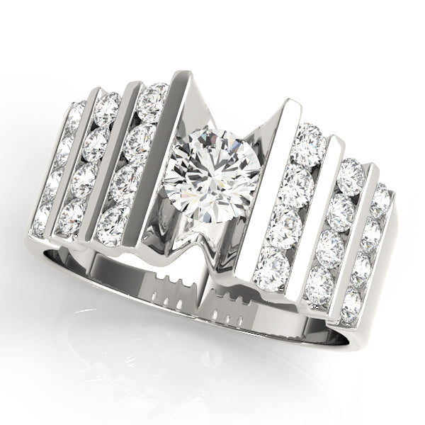 Geometric Channel-Set Diamond Engagement Ring (3/4 ct. tw.)