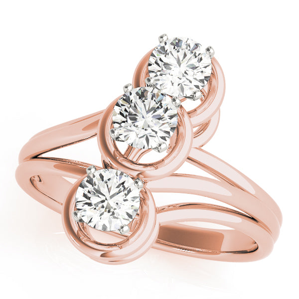 Contemporary Three-Stone Diamond Engagement Ring
