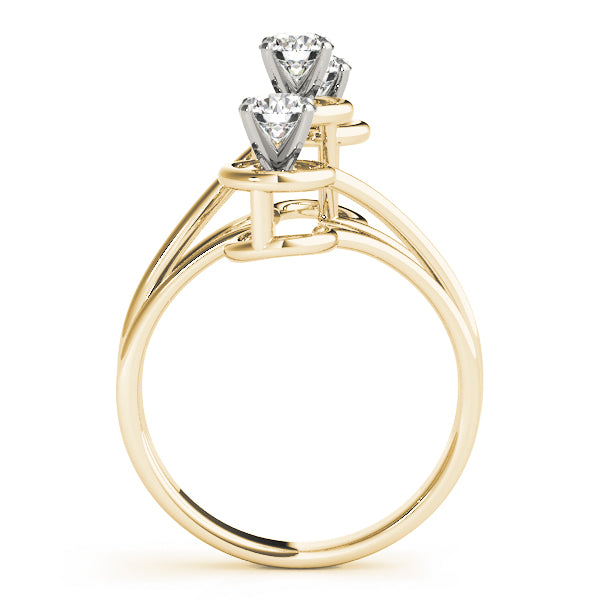 Contemporary Three-Stone Diamond Engagement Ring