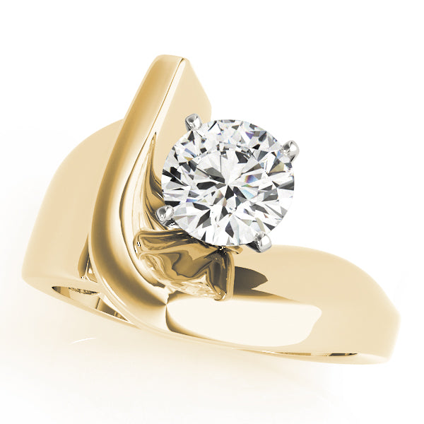 Architectural Sculpted Solitaire Diamond Engagement Ring