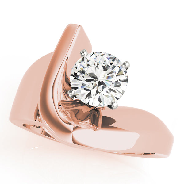 Architectural Sculpted Solitaire Diamond Engagement Ring